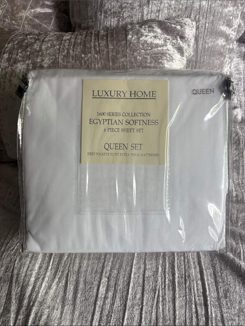 Luxury Home White Queen Sheet Set